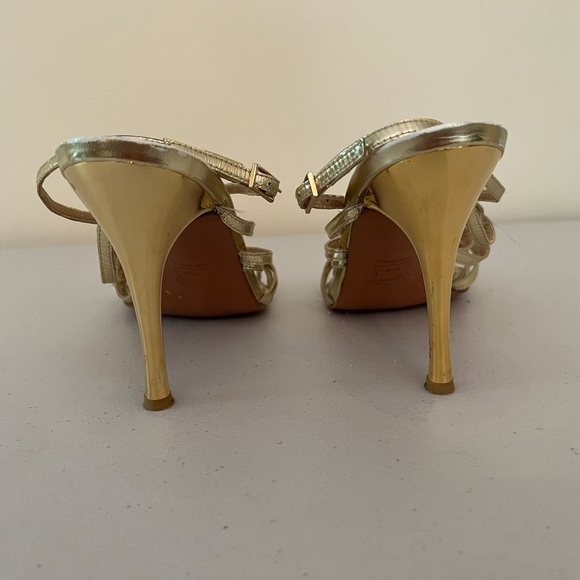 Stuart Weitzman size 9.5 gold high heel sandals - Picture 11 of 11